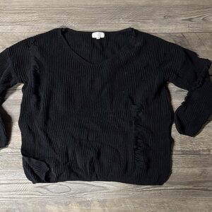 No Comment Black Distressed Sweater dark academia, or corporate goth